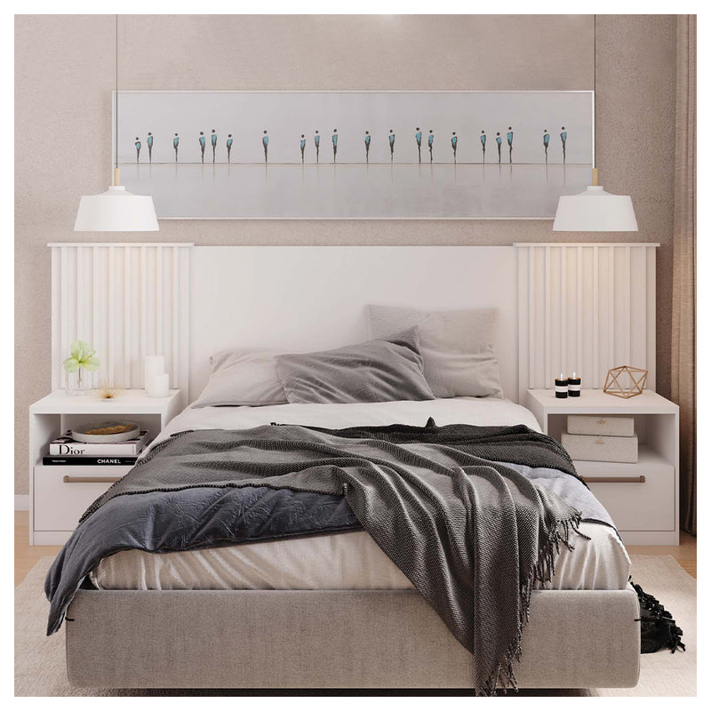 Cabeceira Para Cama Casal Extensível Branco Lucius Caemmun