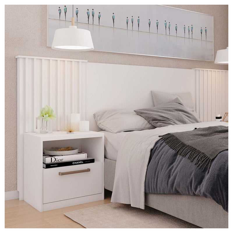 Cabeceira Para Cama Casal Extensível Branco Lucius Caemmun