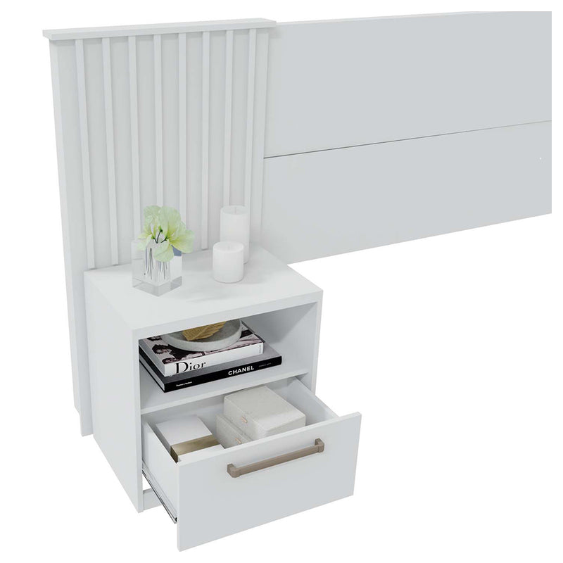 Cabeceira Para Cama Casal Extensível Branco Lucius Caemmun