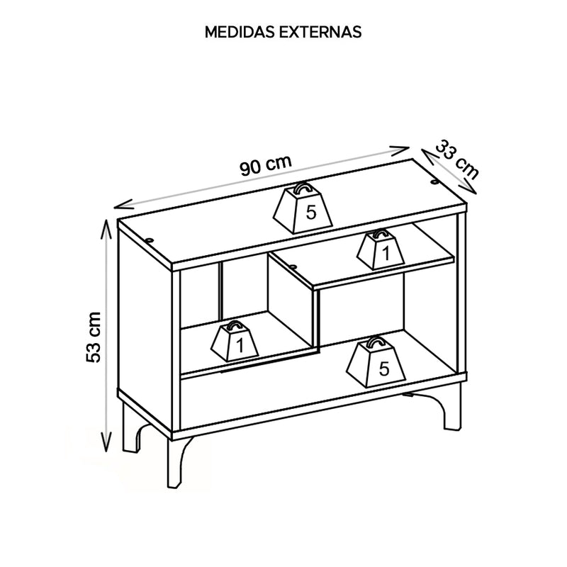 Estante Para Livro Decorativa  Loft Caemmun