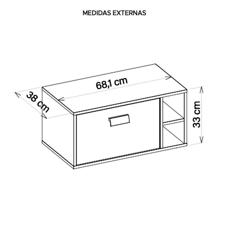 Gabinete Àrmario Suspenso Banheiro Branco Towel Caemmun