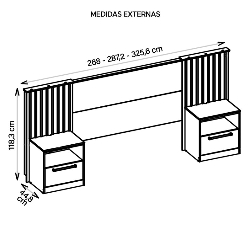 Cabeceira Para Cama Casal Extensível Marrom Lucius Caemmun