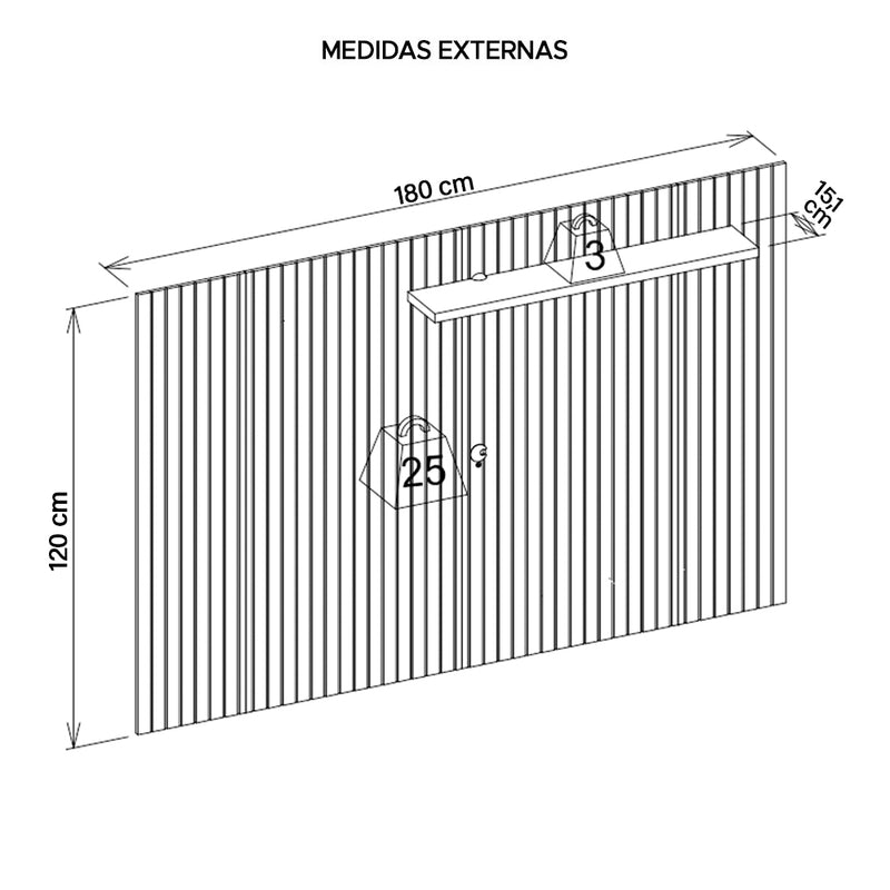 Painel Para TV Até 70 Polegadas Sun Marrom Caemmun