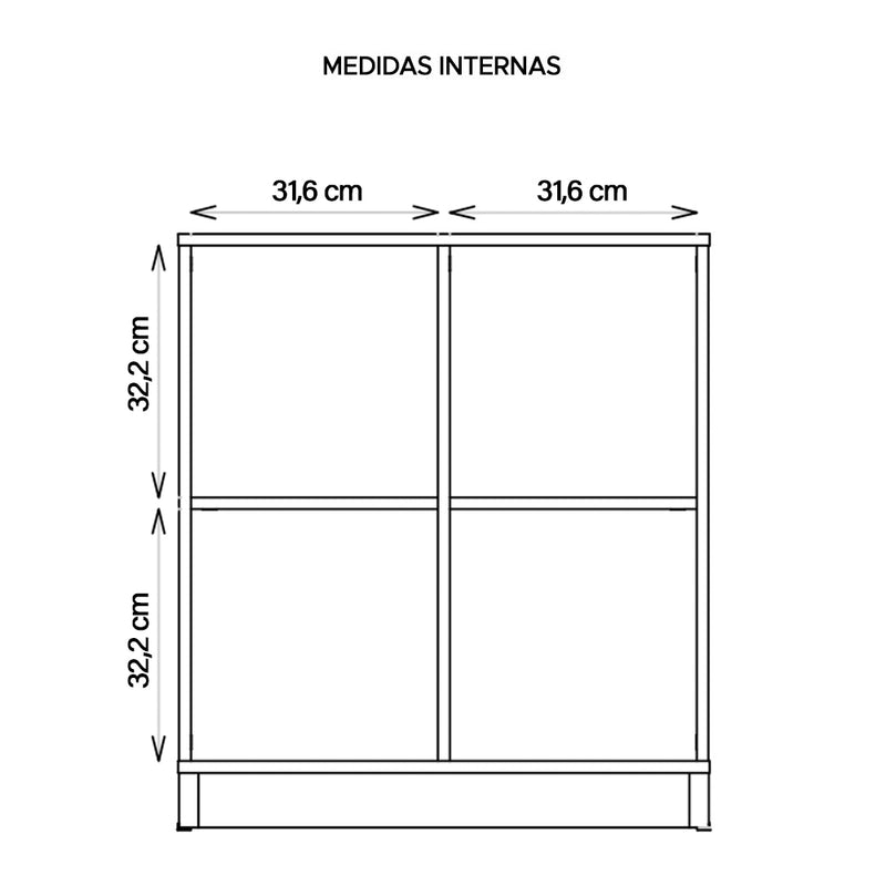 Armário Para Escritório Baixo Cubic Branco TX - Caemmun