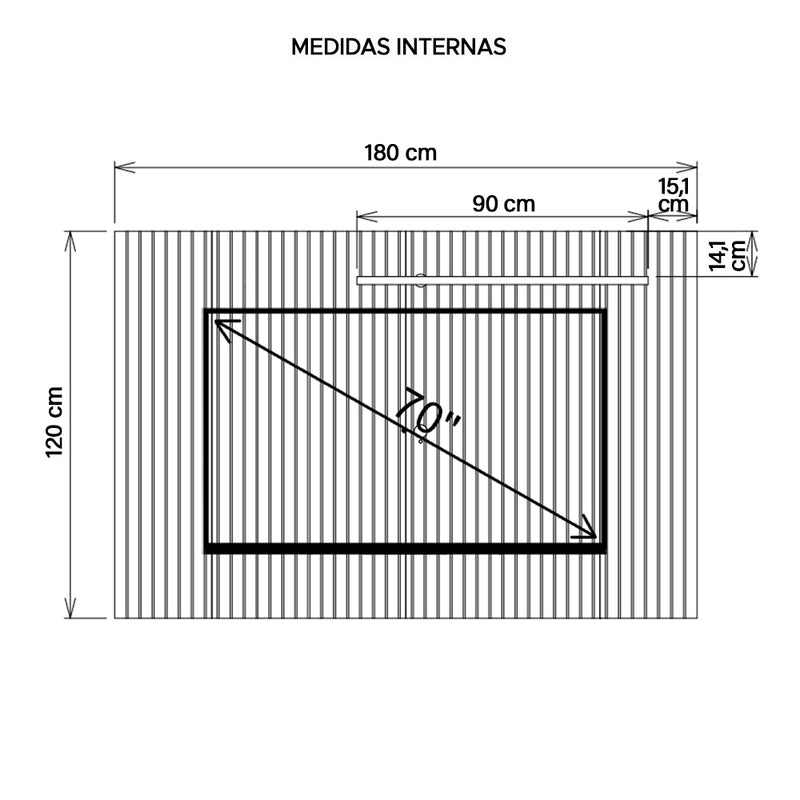 Painel Para TV Até 70 Polegadas Marrom Sun Caemmun