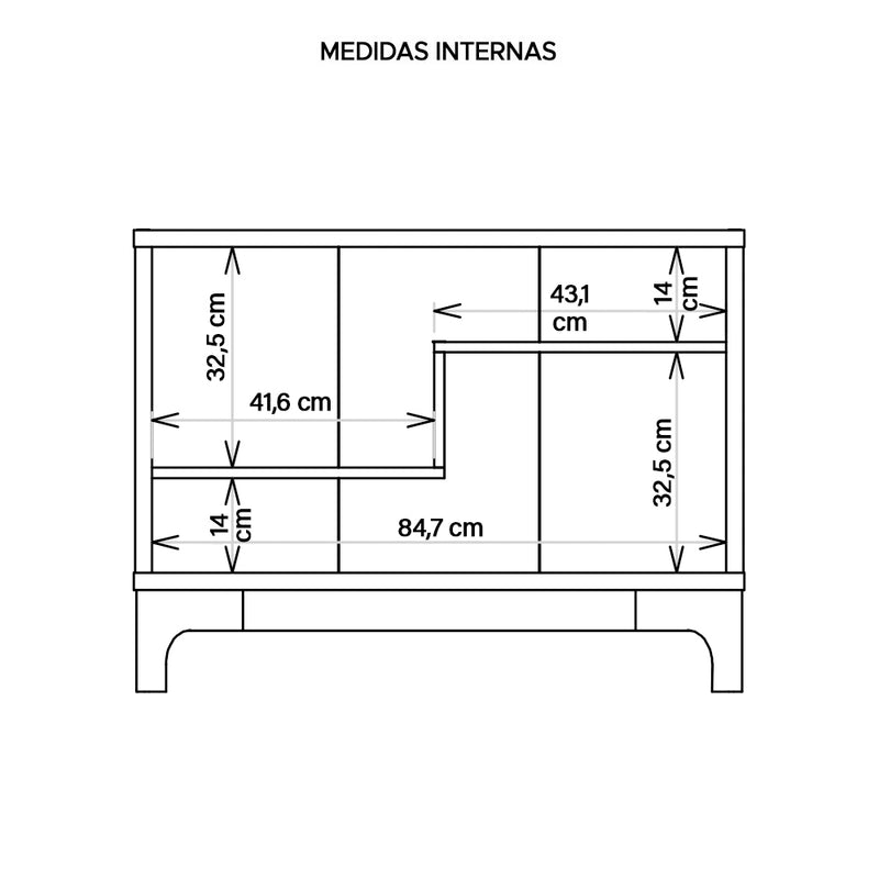 Estante Para Livro Decorativa Cinza Loft - Líder Design