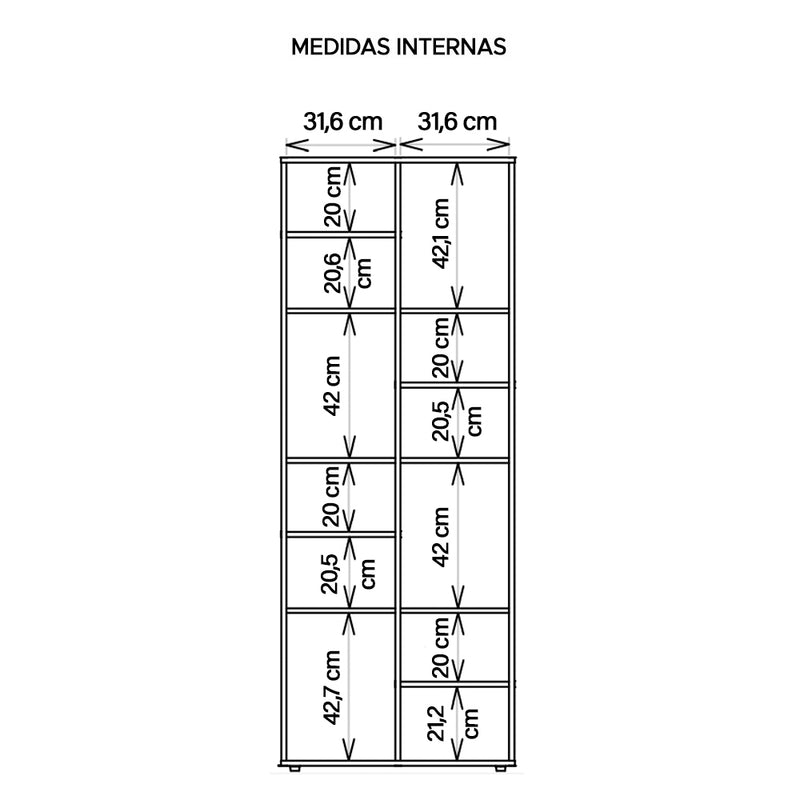 Estante Livreiro Multiuso 12 Nichos Marrom Side Caemmun