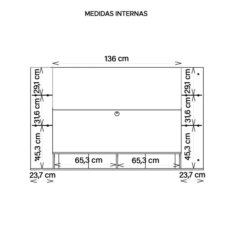 Painel Para TV Até 55 Polegadas Elite Branco Caemmun