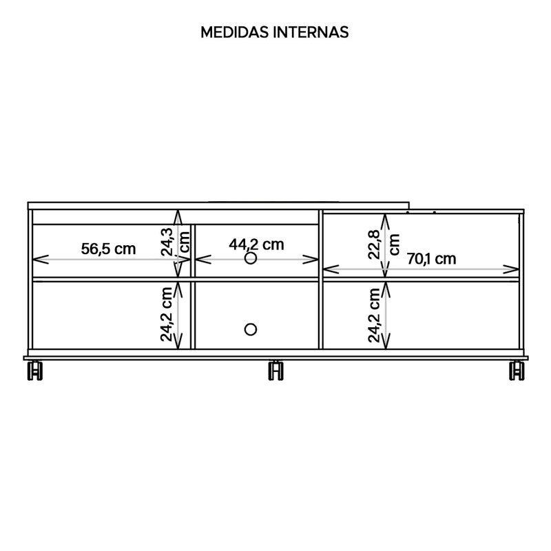 Bancada Para Tv Até 55 Harmony Havana/OffWhite - Caemmun