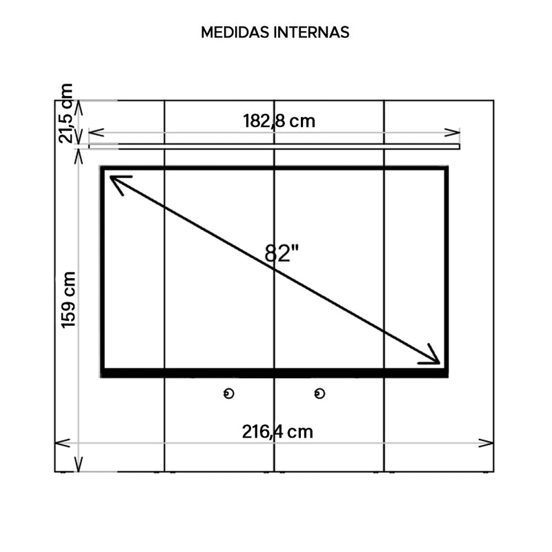 Painel Para TV até 75 Polegadas Soberano 216 Cm Caemmun