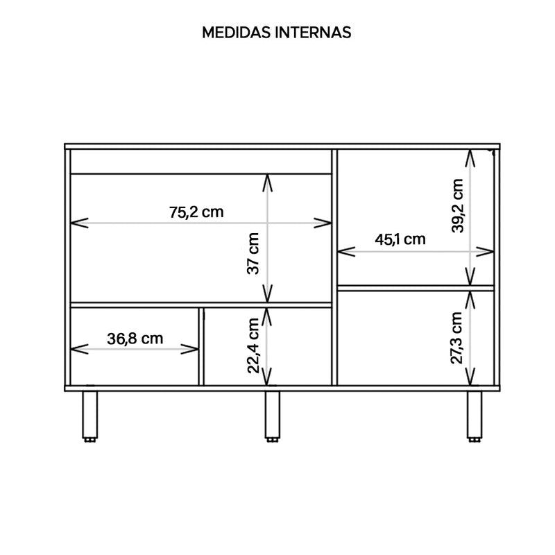 Balcão Para Cooktop Buffet Cozinha Cook 1 Porta Caemmun