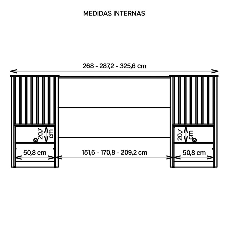 Cabeceira Para Cama Casal Extensível Marrom Lucius Caemmun