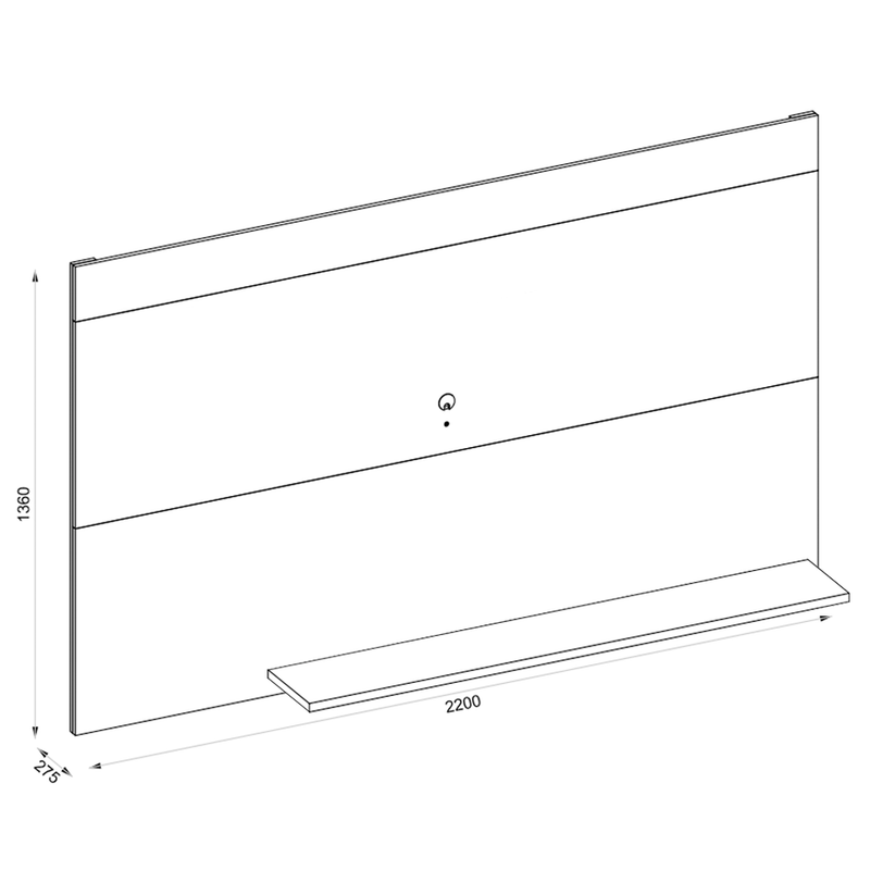 Painel Para TV Até 75 Polegadas 1 Prateleira Malha Caemmun