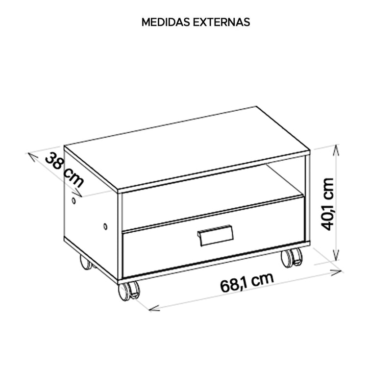 Gabinete Armário Banheiro Com Rodízios Branco Towel Caemmun