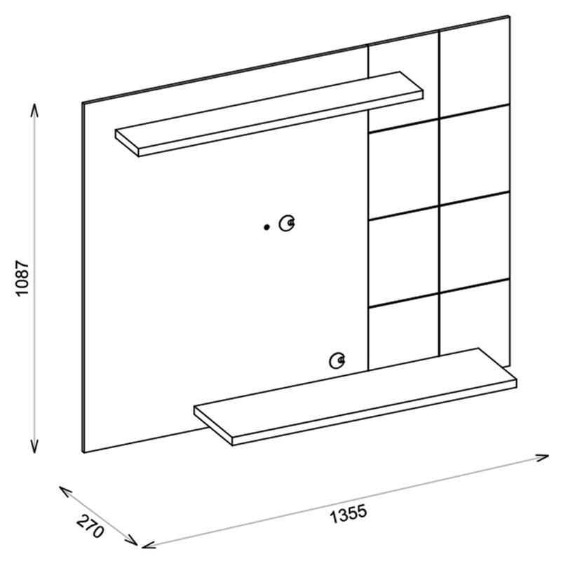 Painel Para TV Até 58 Polegadas Cross Branco - Caemmun