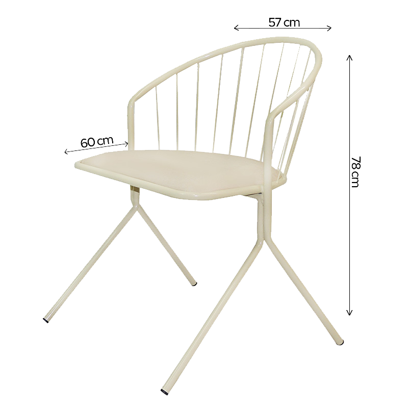 Cadeira Aramis Decorativa Bege - Overseas