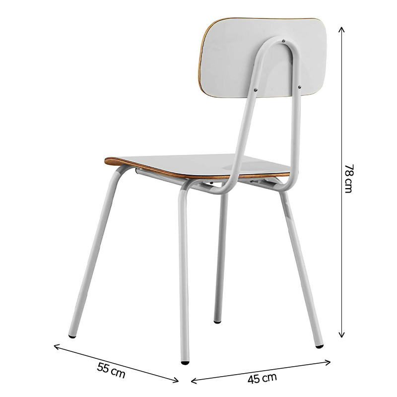 Cadeira School Decorativa Branca Overseas