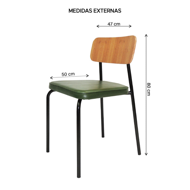 Cadeira Student Decorativa Verde Confortavel Overseas