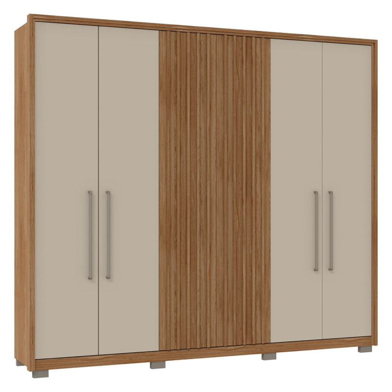 Guarda Roupa Casal Comodus 6 Portas 4 Gavetas Marrom Caemmun