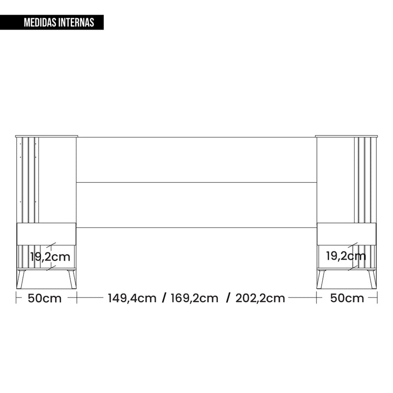 Cabeceira Para Cama Casal Extensível Reflex Marrom Caemmun