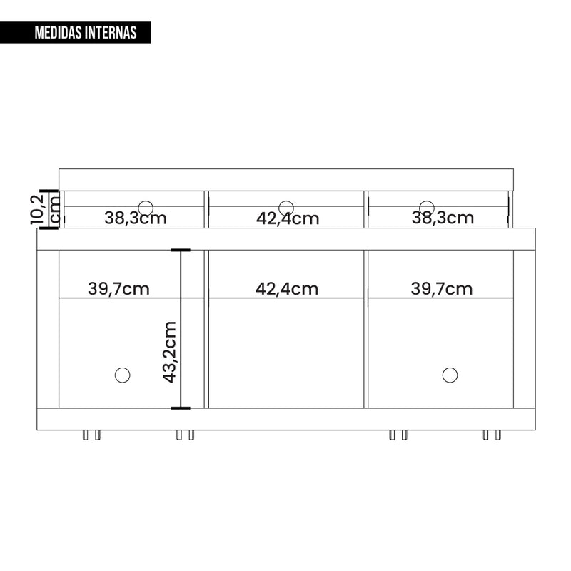 Bancada Rack Para TV até 55 Polegadas Frost Marrom Caemmun