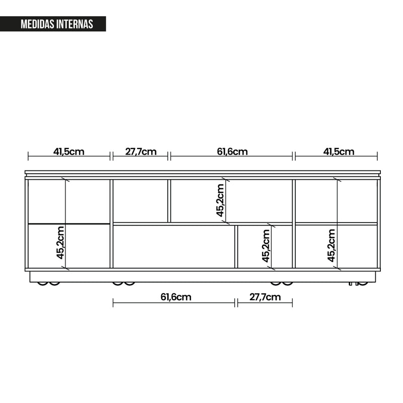 Bancada Rack Tv Até 75 Polegadas 2 Portas Sky Marrom Caemmun