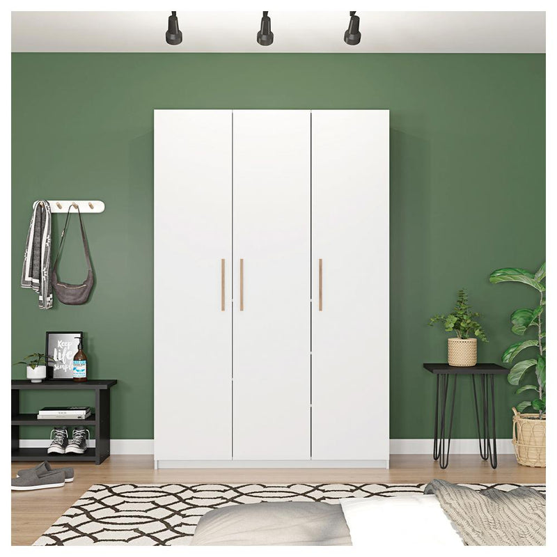 Guarda Roupa Roupeiro Casal 3 Portas Paris Branco Caemmun