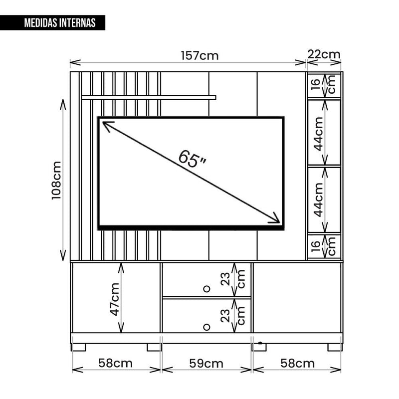 Estante Home Para TV até 70 Polegadas Marrom Space Caemmun