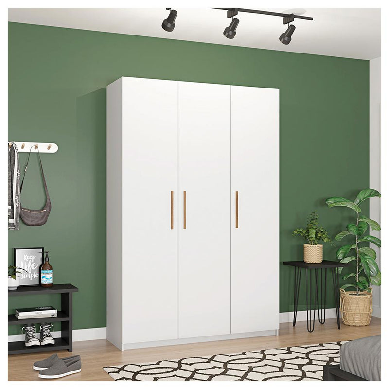 Guarda Roupa Roupeiro Casal 3 Portas Paris Branco Caemmun