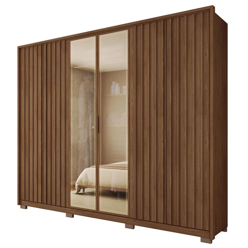 Guarda Roupa Casal 6 Portas 4 Gavetas Centurium Marrom