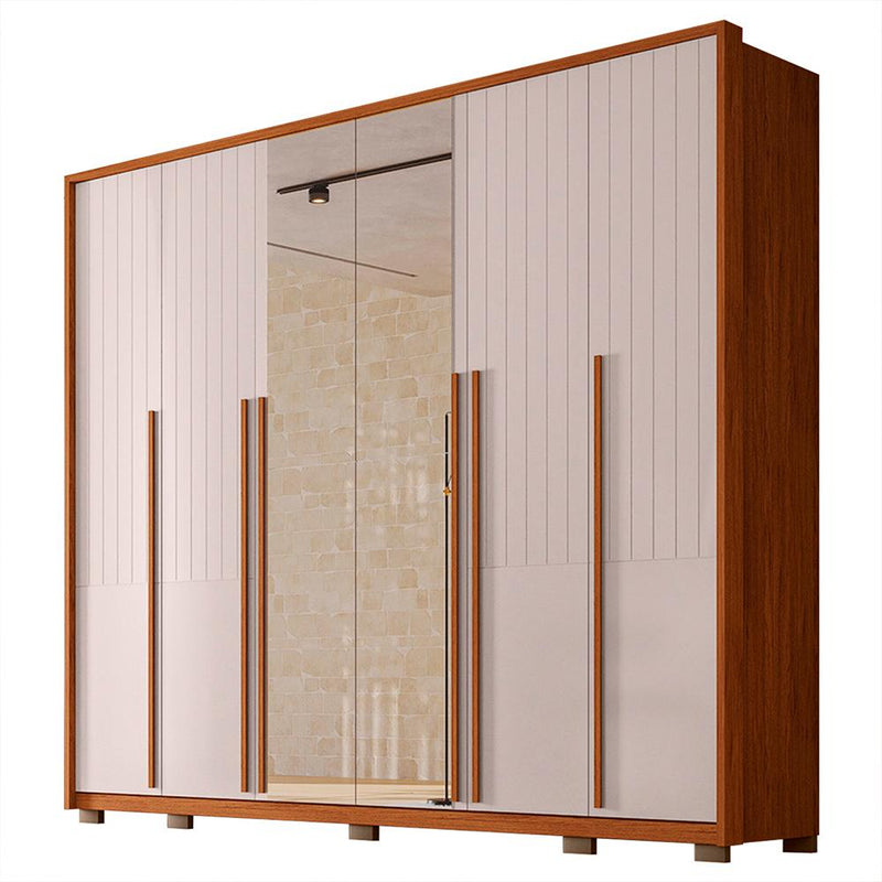 Guarda Roupa Casal Quintus Lux 6 Portas 2 Espelho Caemmun