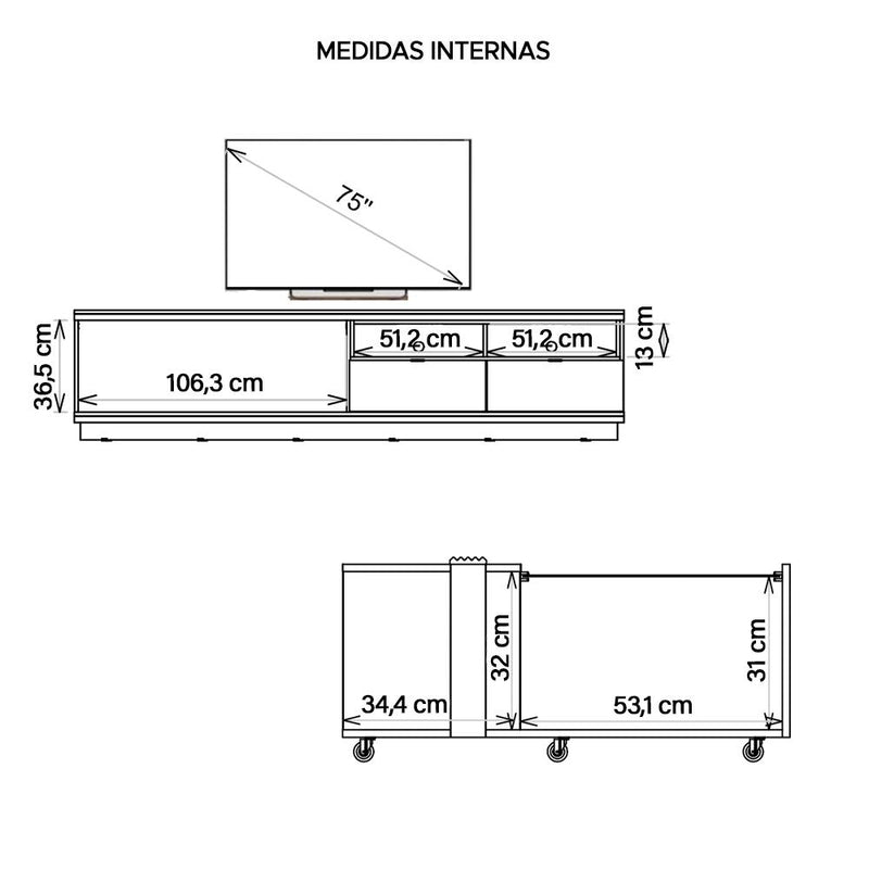 Conjunto Sala de Estar Rack Bancada E Mesa Renda Caemmun