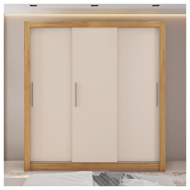 Guarda Roupa 3 Portas E 2 Gavetas Marrom New Glass Caemmun