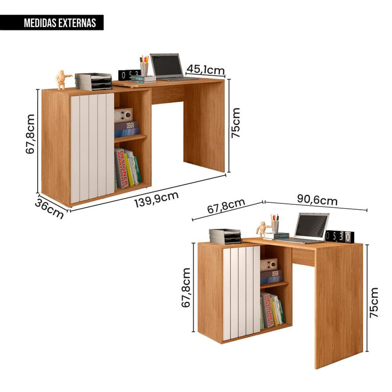 Mesa Para Escritório Office Future Marrom Caemmun