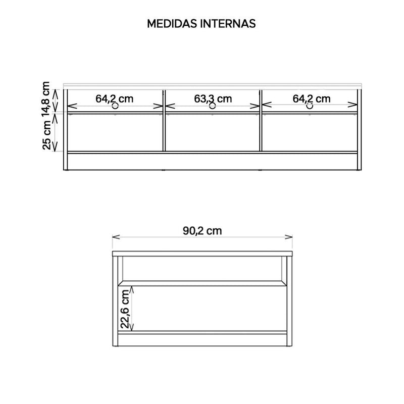 Kit Conjunto Sala de Estar Rack Bancada Mesa Vectro Caemmun