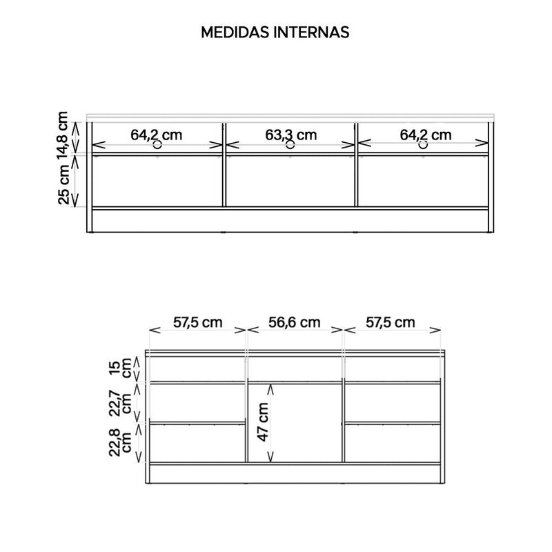 Kit Conjunto Para Sala Rack Bancada Buffet Vectro Caemmun