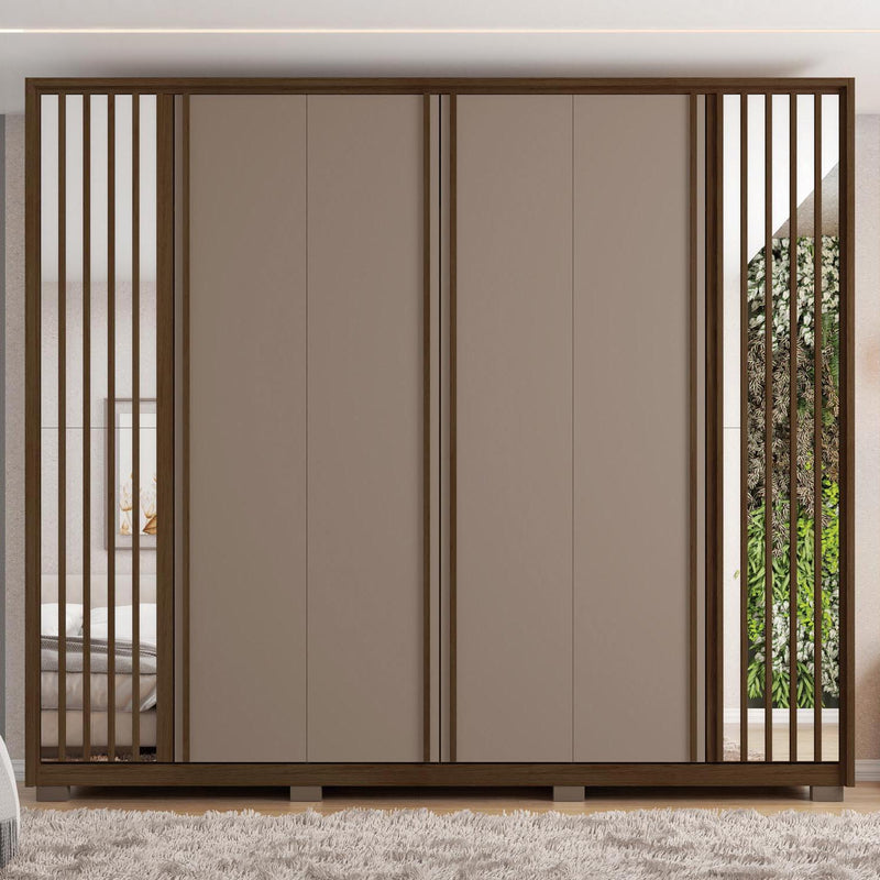 Guarda Roupa Casal Grande 6 Portas 4 Gavetas Marrom Orfeus