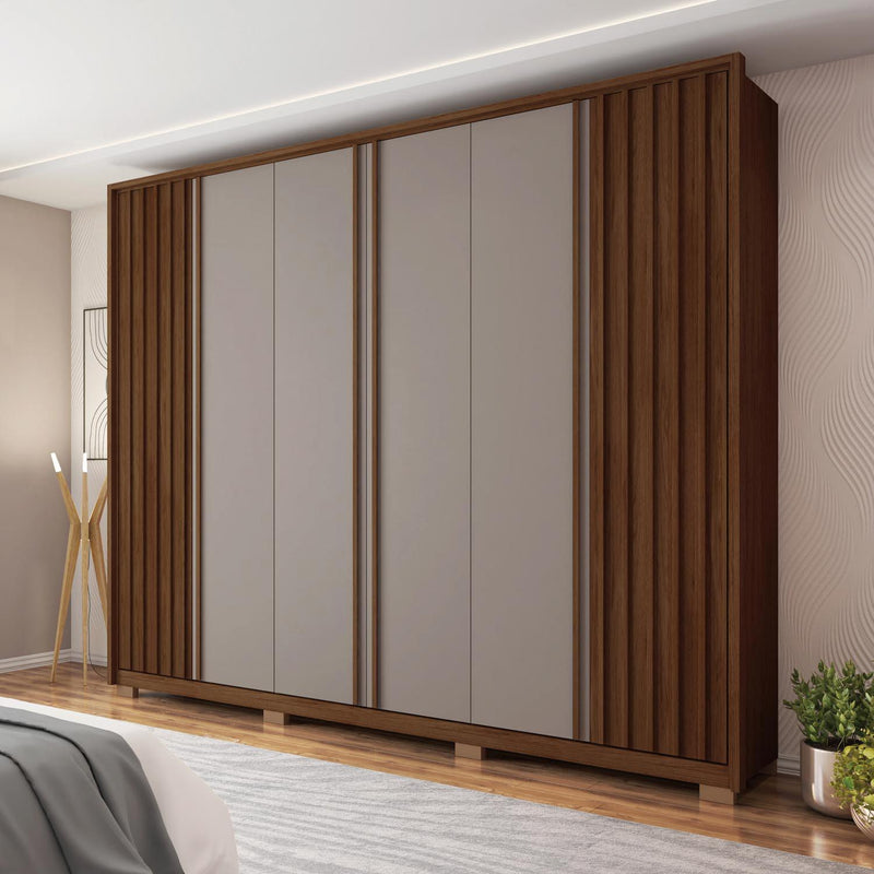 Guarda Roupa Casal Grande 6 Portas 4 Gavetas Marrom Apollo