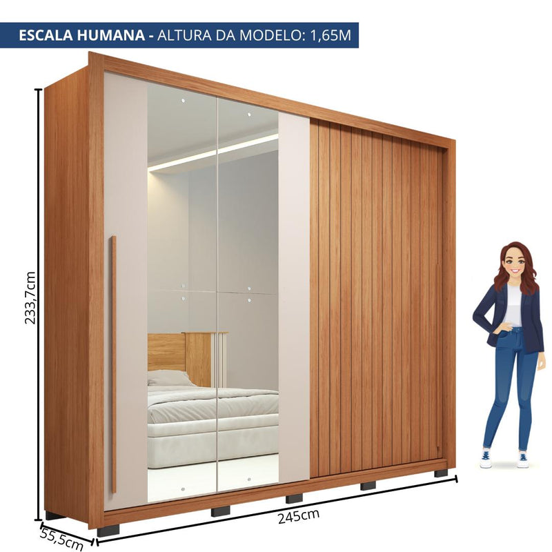 Guarda Roupa Casal 2 Portas 4 Gavetas Marrom Romanus Caemmun